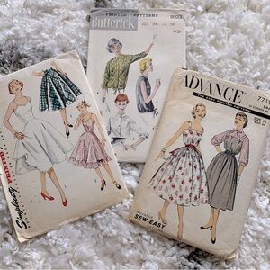 Three 1950’s sewing patterns in a vintage size (16)